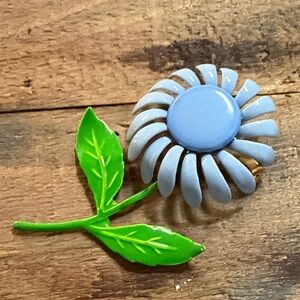 Blue and Green Flower Brooch
